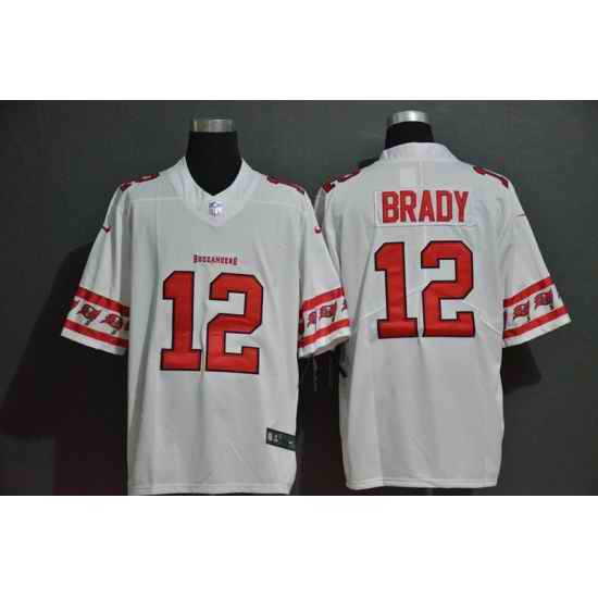 Buccaneers 12 Tom Brady White Team Logos Fashion Vapor Limited Jersey